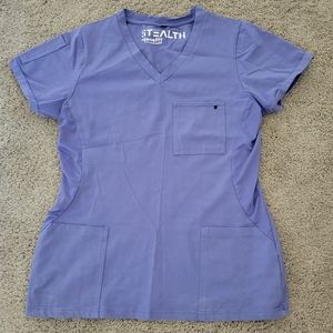 Blue BeneFIT Stealth Short Sleeve Scrub Top Women's M, Lightly Worn